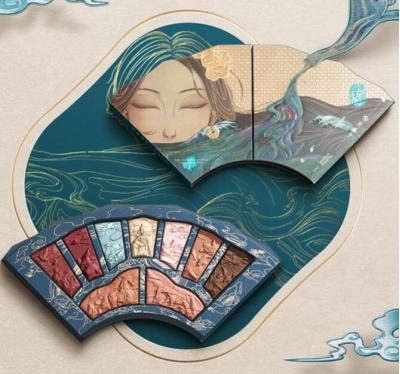 花西子洛神赋牡丹镂月浮雕彩妆盘，新年送女友的一套联名礼盒