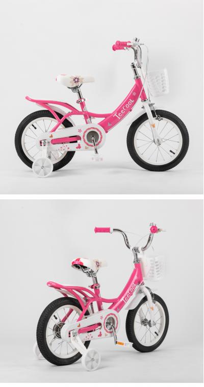女童公主粉红自行车